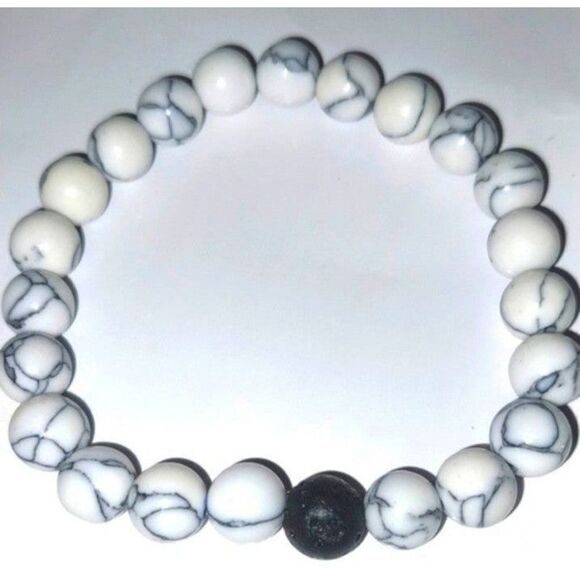 Gorgeous 7chakra crystal volcanic stone beaded bracelet - Picture 3 of 3